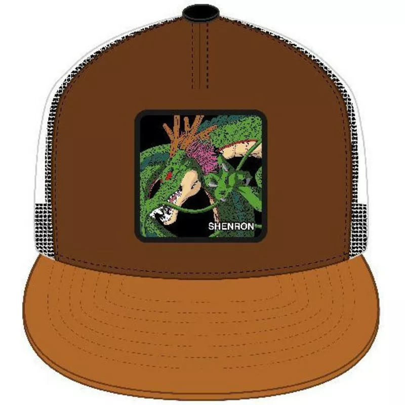 capslab-shenron-she5-dragon-ball-brown-flat-brim-trucker-hat