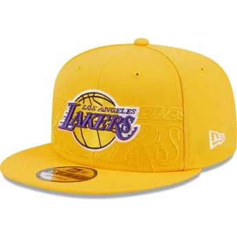 New Era Flat Brim 9FIFTY Draft Edition 2023 Los Angeles Lakers NBA Yellow Snapback Cap