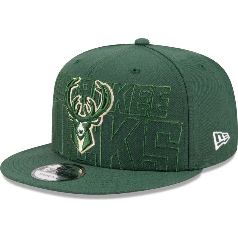 lippikset-littea-vihrea-snapback-9fifty-draft-edition-2023-milwaukee-bucks-nba-new-era