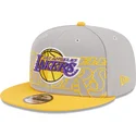 new-era-flat-brim-9fifty-draft-edition-2023-los-angeles-lakers-nba-grey-and-yellow-snapback-cap