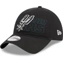 lippikset-kaareva-musta-saadettava-nauha-9twenty-draft-edition-2023-san-antonio-spurs-nba-new-era