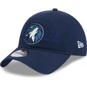lippikset-kaareva-laivastonsininen-saadettava-nauha-9twenty-draft-edition-2023-minnesota-timberwolves-nba-new-era