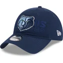 lippikset-kaareva-laivastonsininen-saadettava-nauha-9twenty-draft-edition-2023-memphis-grizzlies-nba-new-era