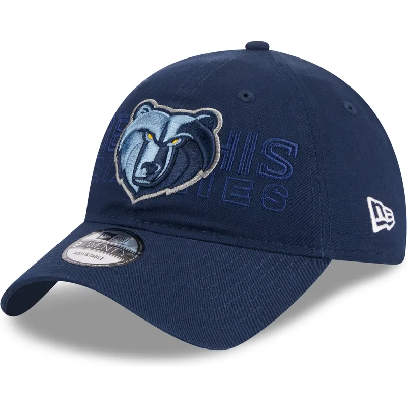 lippikset-kaareva-laivastonsininen-saadettava-nauha-9twenty-draft-edition-2023-memphis-grizzlies-nba-new-era