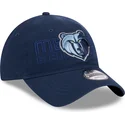 lippikset-kaareva-laivastonsininen-saadettava-nauha-9twenty-draft-edition-2023-memphis-grizzlies-nba-new-era
