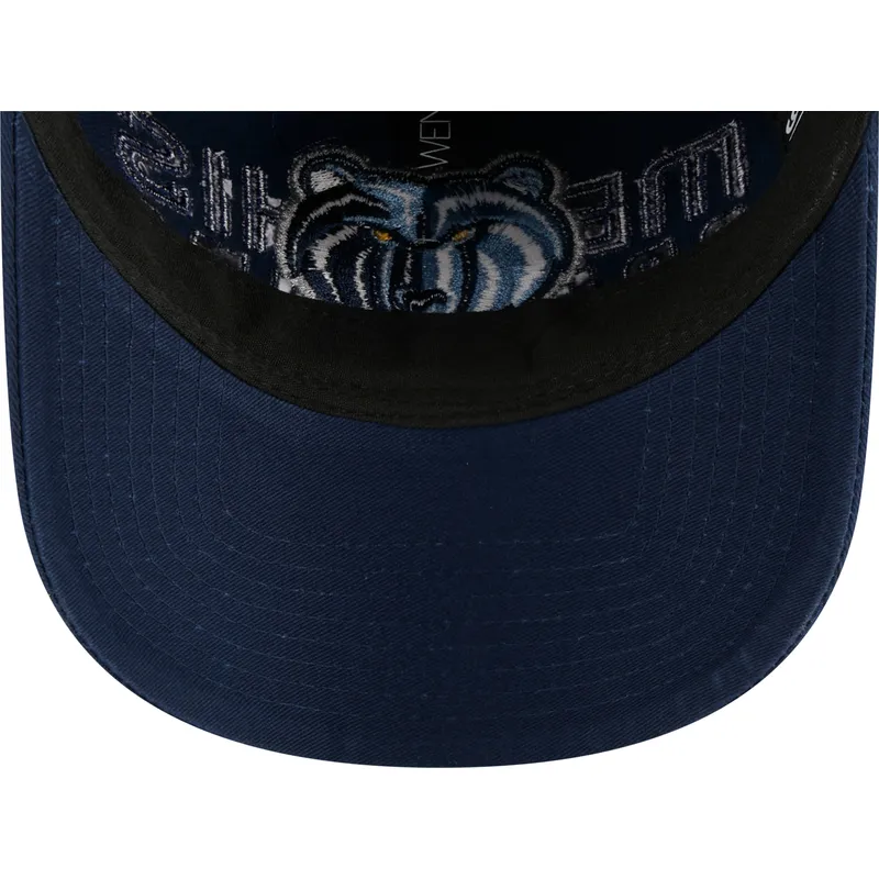 lippikset-kaareva-laivastonsininen-saadettava-nauha-9twenty-draft-edition-2023-memphis-grizzlies-nba-new-era