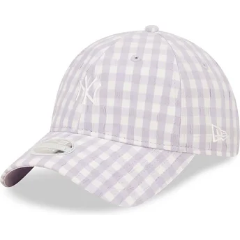 Cap kaareva violet adjustable strap claro 9TWENTY Gingham New York Yankees MLB New Era