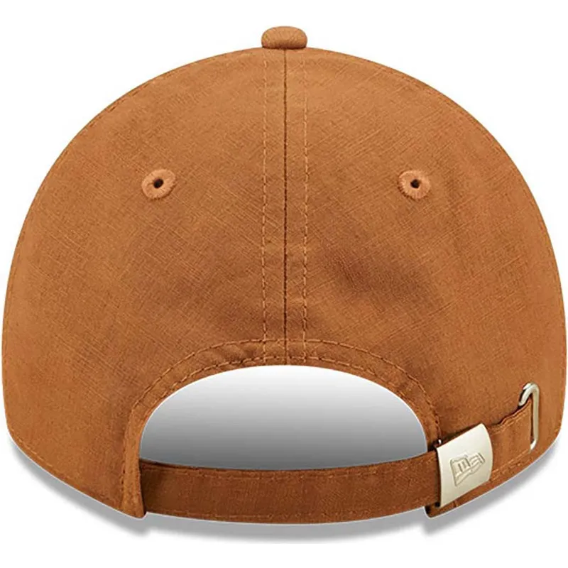 lippikset-kaareva-ruskea-saadettava-nauha-9twenty-linen-new-era