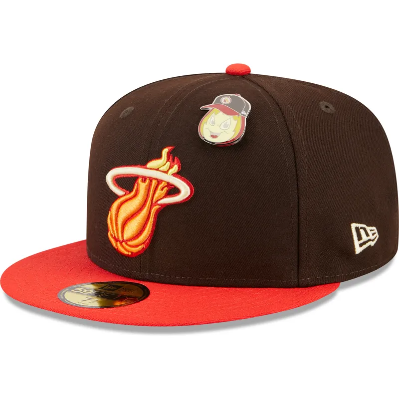 cap-littea-brown-ajustada-59fifty-the-elements-fire-pin-miami-heat-nba-new-era cap-littea-brown-ajustada-59fifty-the-elements-fire-pin-miami-heat-nba-new-era