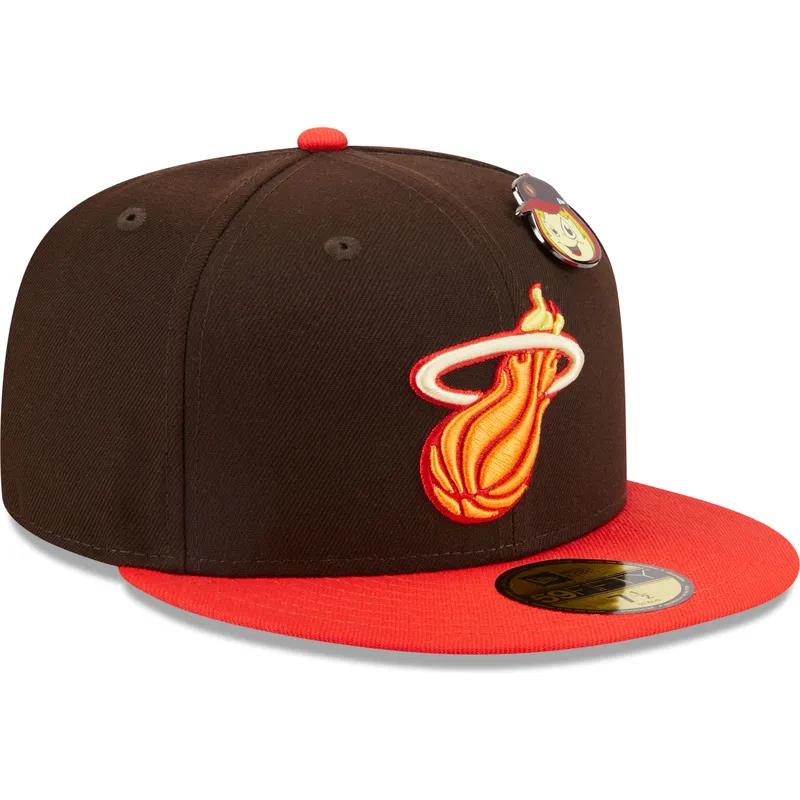 cap-littea-brown-ajustada-59fifty-the-elements-fire-pin-miami-heat-nba-new-era cap-littea-brown-ajustada-59fifty-the-elements-fire-pin-miami-heat-nba-new-era