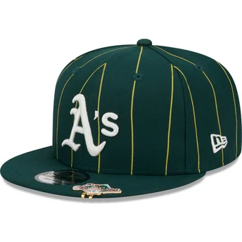 Cap litteä green snapback 9FIFTY Pinstripe Visor Clip Oakland Athletics MLB New Era