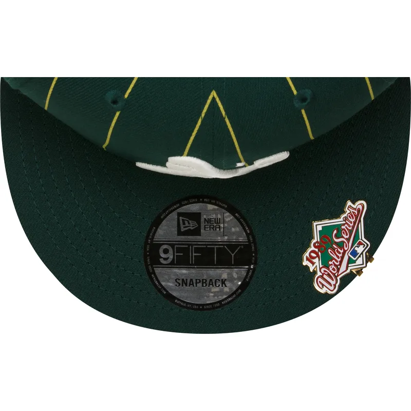 lippikset-littea-vihrea-snapback-9fifty-pinstripe-visor-clip-oakland-athletics-mlb-new-era