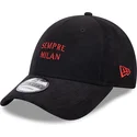 lippikset-kaareva-musta-saadettava-nauha-sempre-milan-9forty-needle-cord-ac-milan-serie-a-new-era