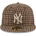 new-era-flat-brim-59fifty-harris-tweed-new-york-yankees-mlb-brown-fitted-cap