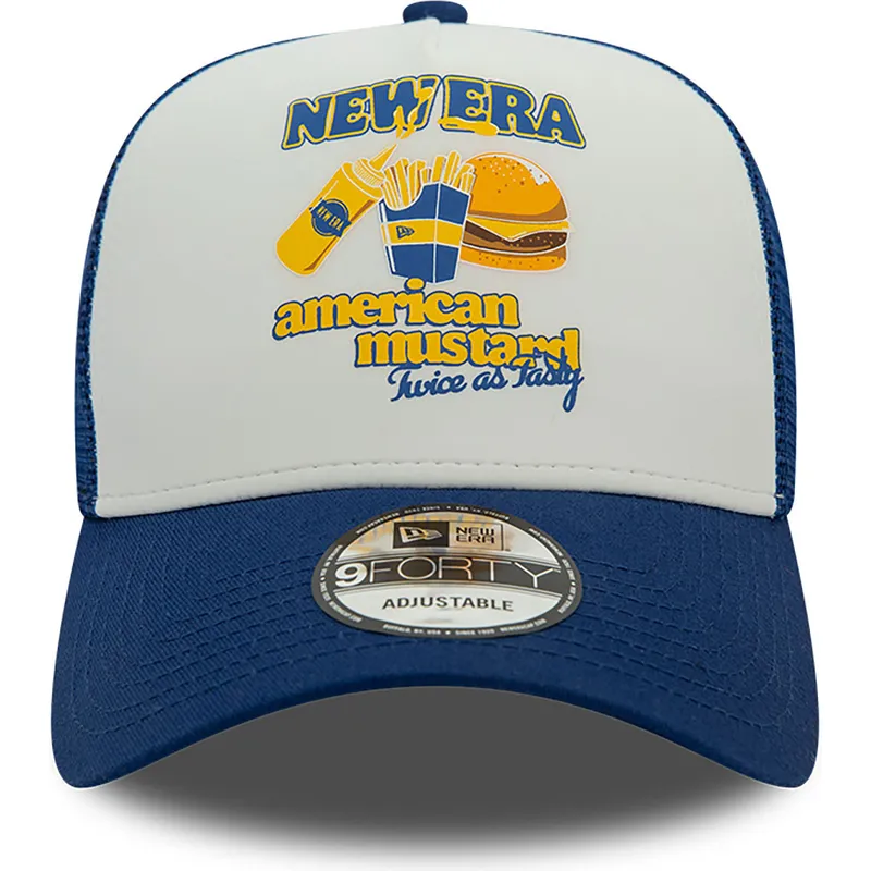 lippikset-kaareva-rekka-sininen-snapback-mustard-a-frame-food-new-era