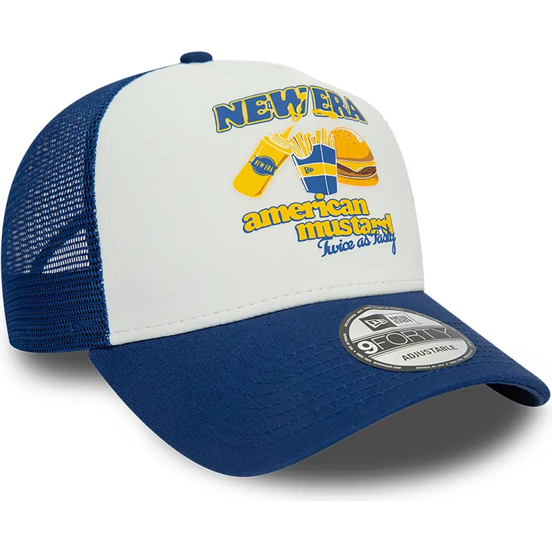 lippikset-kaareva-rekka-sininen-snapback-mustard-a-frame-food-new-era