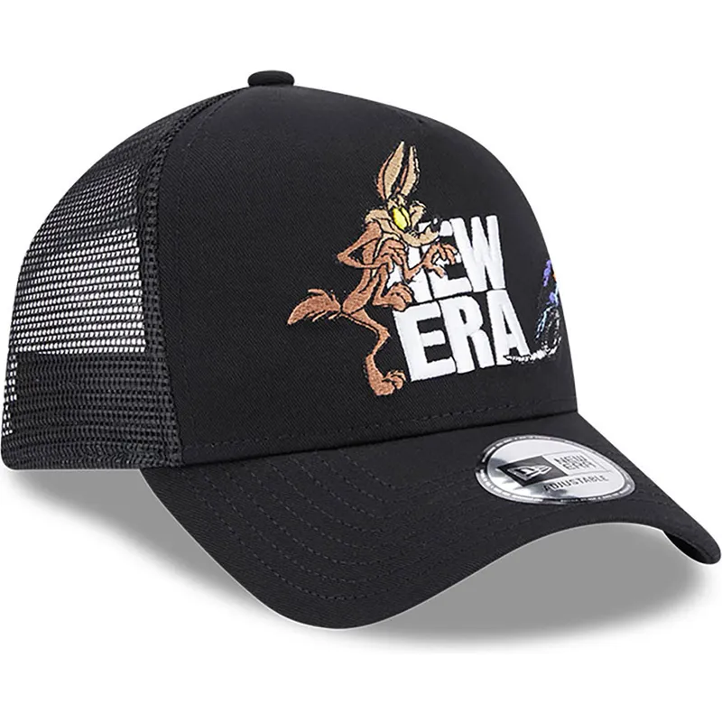lippikset-kaareva-rekka-musta-snapback-a-frame-coyote-y-correcaminos-looney-tunes-new-era