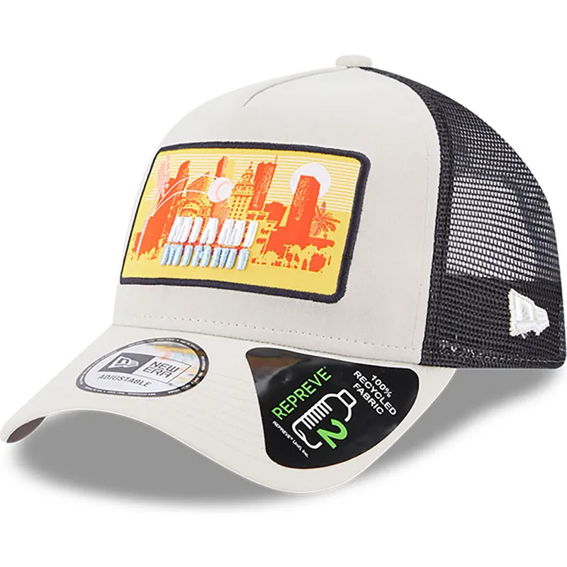 lippikset-kaareva-rekka-beige-snapback-a-frame-repreve-license-plate-miami-new-era