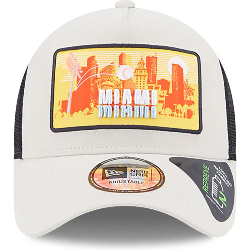 lippikset-kaareva-rekka-beige-snapback-a-frame-repreve-license-plate-miami-new-era