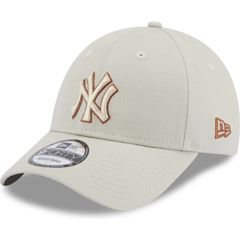 lippikset-kaareva-beige-saadettava-nauha-9forty-team-outline-new-york-yankees-mlb-new-era