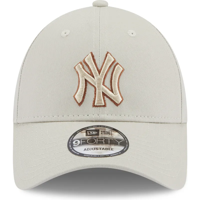 lippikset-kaareva-beige-saadettava-nauha-9forty-team-outline-new-york-yankees-mlb-new-era