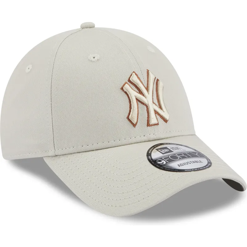 lippikset-kaareva-beige-saadettava-nauha-9forty-team-outline-new-york-yankees-mlb-new-era