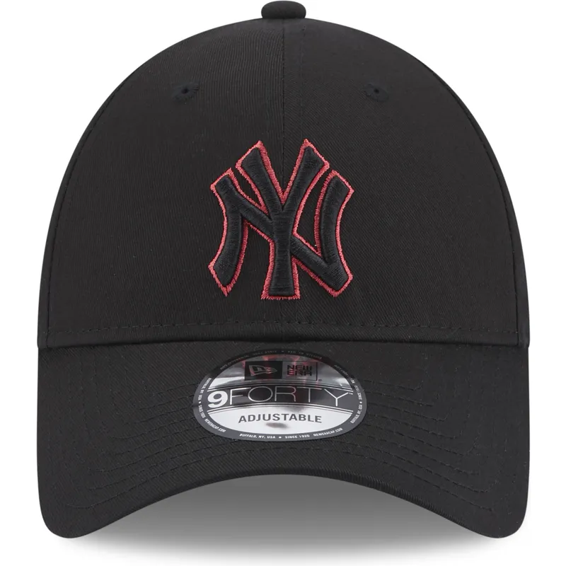 cap-kaareva-black-adjustable-strap-9forty-team-outline-new-york-yankees-mlb-new-era cap-kaareva-black-adjustable-strap-9forty-team-outline-new-york-yankees-mlb-new-era