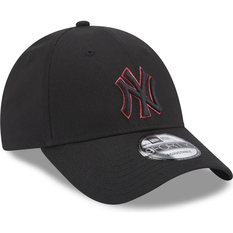 lippikset-kaareva-musta-saadettava-nauha-9forty-team-outline-new-york-yankees-mlb-new-era