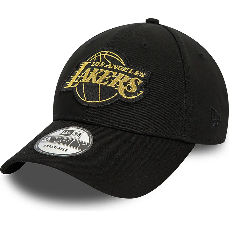 lippikset-kaareva-musta-saadettava-nauha-9forty-metallic-badge-los-angeles-lakers-nba-new-era