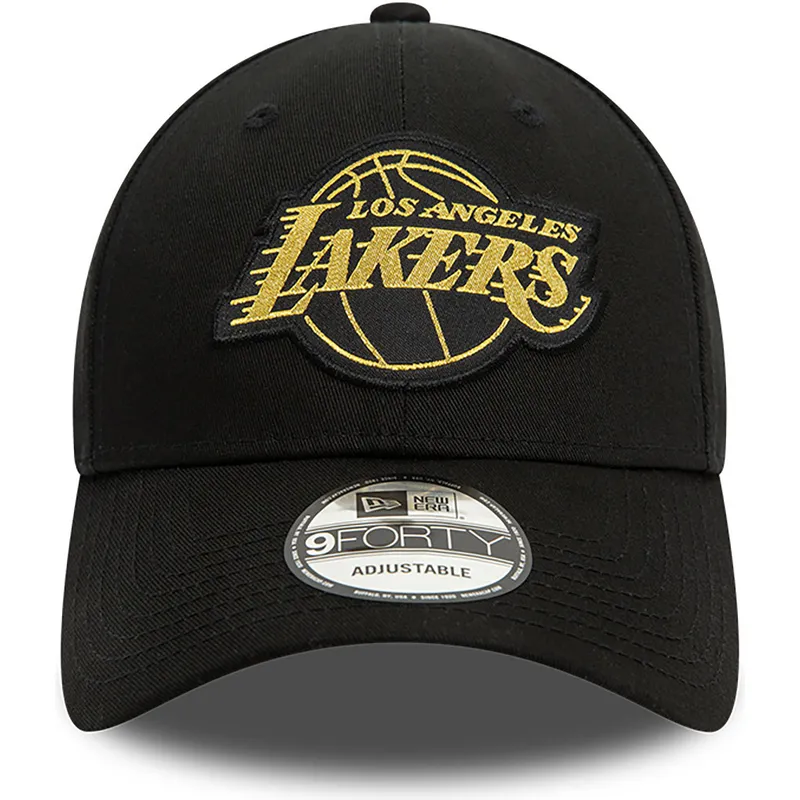 lippikset-kaareva-musta-saadettava-nauha-9forty-metallic-badge-los-angeles-lakers-nba-new-era