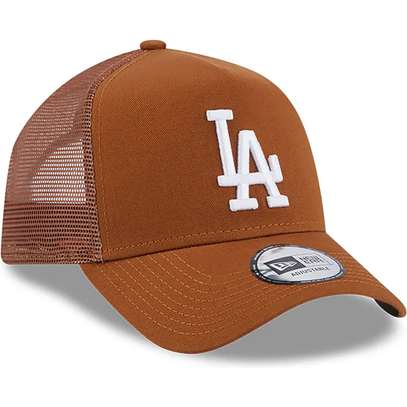 lippikset-kaareva-rekka-ruskea-snapback-a-frame-league-essential-los-angeles-dodgers-mlb-new-era