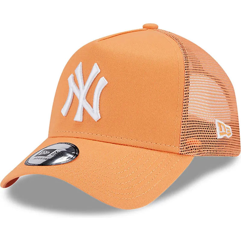 lippikset-kaareva-rekka-oranssi-snapback-a-frame-league-essential-new-york-yankees-mlb-new-era