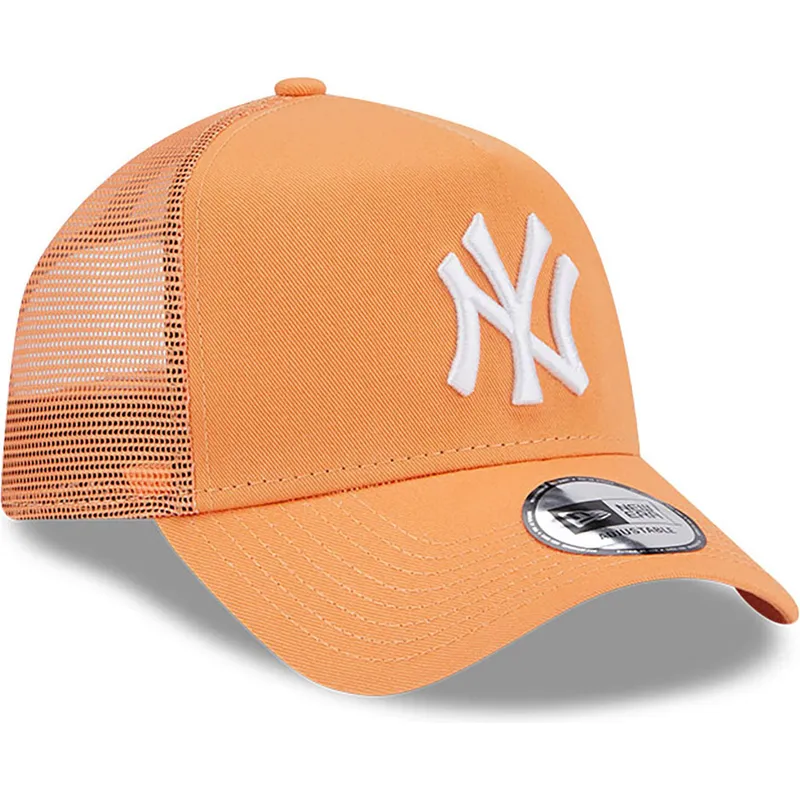 lippikset-kaareva-rekka-oranssi-snapback-a-frame-league-essential-new-york-yankees-mlb-new-era