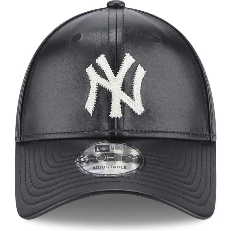 lippikset-kaareva-musta-saadettava-nauha-9forty-leather-new-york-yankees-mlb-new-era