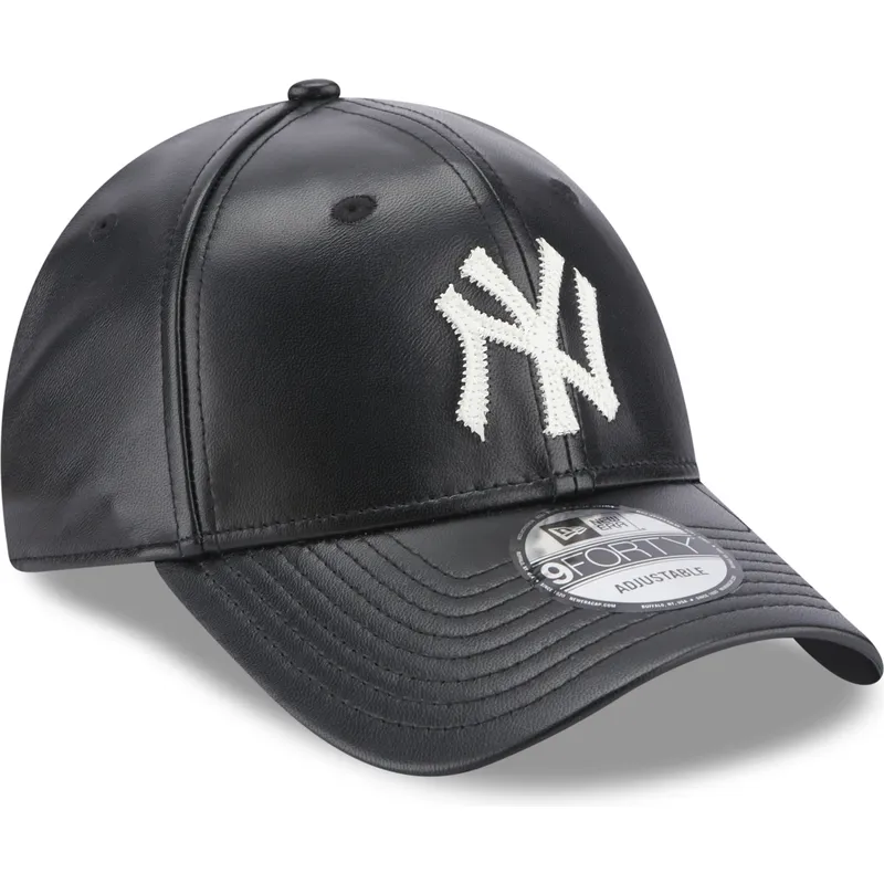 lippikset-kaareva-musta-saadettava-nauha-9forty-leather-new-york-yankees-mlb-new-era