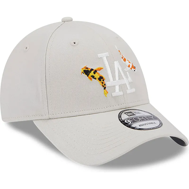 lippikset-kaareva-beige-saadettava-nauha-9forty-koi-fish-los-angeles-dodgers-mlb-new-era