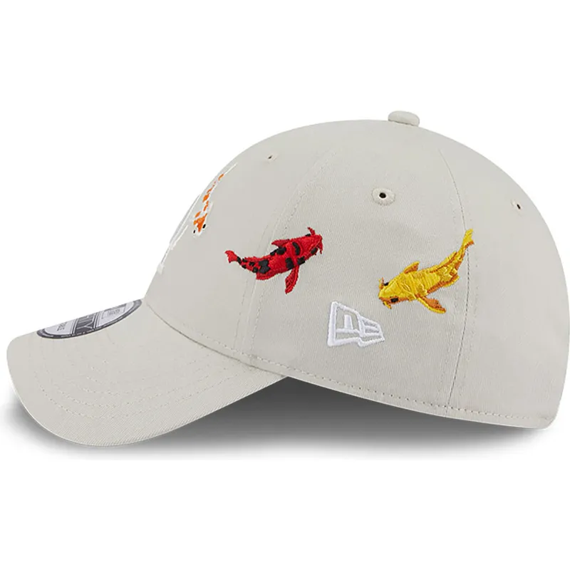 lippikset-kaareva-beige-saadettava-nauha-9forty-koi-fish-los-angeles-dodgers-mlb-new-era