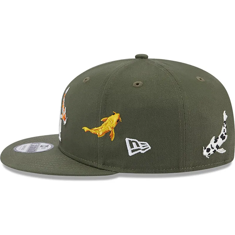 lippikset-littea-vihrea-snapback-9fifty-koi-fish-los-angeles-dodgers-mlb-new-era