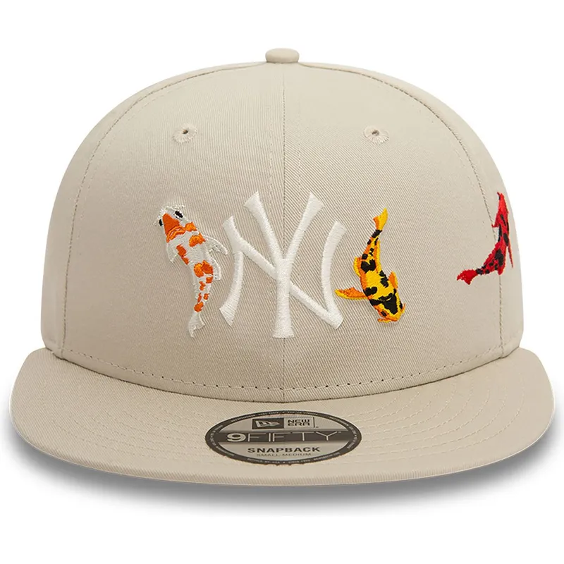 lippikset-littea-beige-snapback-9fifty-koi-fish-new-york-yankees-mlb-new-era
