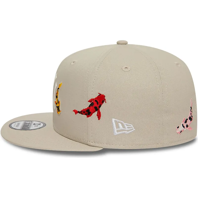 lippikset-littea-beige-snapback-9fifty-koi-fish-new-york-yankees-mlb-new-era