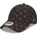 new-era-curved-brim-9forty-monogram-new-york-yankees-mlb-black-adjustable-cap