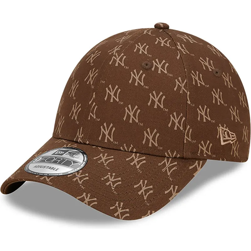 lippikset-kaareva-ruskea-saadettava-nauha-9forty-monogram-new-york-yankees-mlb-new-era