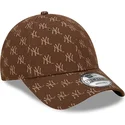 lippikset-kaareva-ruskea-saadettava-nauha-9forty-monogram-new-york-yankees-mlb-new-era