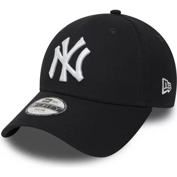 New Era Curved Brim Youth 9FORTY Essential New York Yankees MLB Navy Blue Adjustable Cap