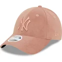 lippikset-kaareva-vaaleanpunainen-saadettava-nauha-9forty-velour-new-york-yankees-mlb-new-era