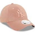 lippikset-kaareva-vaaleanpunainen-saadettava-nauha-9forty-velour-new-york-yankees-mlb-new-era