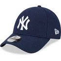 lippikset-kaareva-laivastonsininen-saadettava-nauha-9forty-essential-melton-wool-new-york-yankees-mlb-new-era