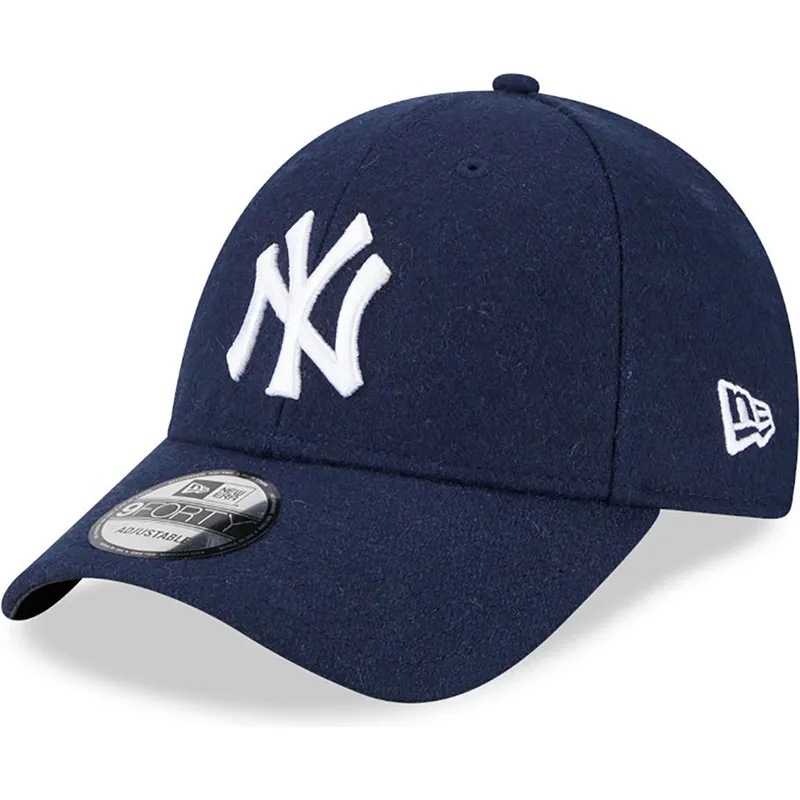 lippikset-kaareva-laivastonsininen-saadettava-nauha-9forty-essential-melton-wool-new-york-yankees-mlb-new-era