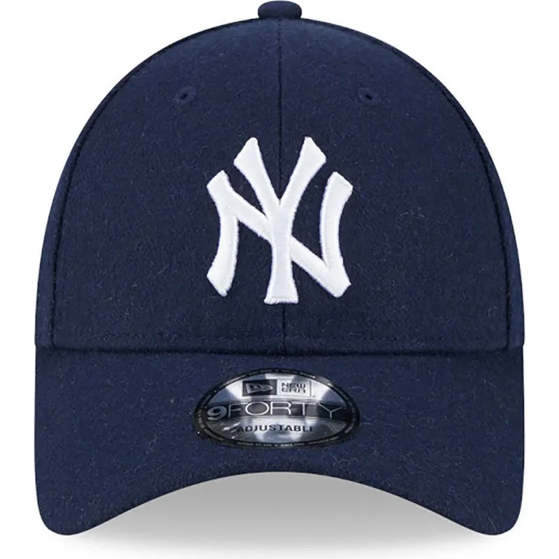 lippikset-kaareva-laivastonsininen-saadettava-nauha-9forty-essential-melton-wool-new-york-yankees-mlb-new-era