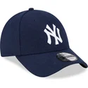 lippikset-kaareva-laivastonsininen-saadettava-nauha-9forty-essential-melton-wool-new-york-yankees-mlb-new-era